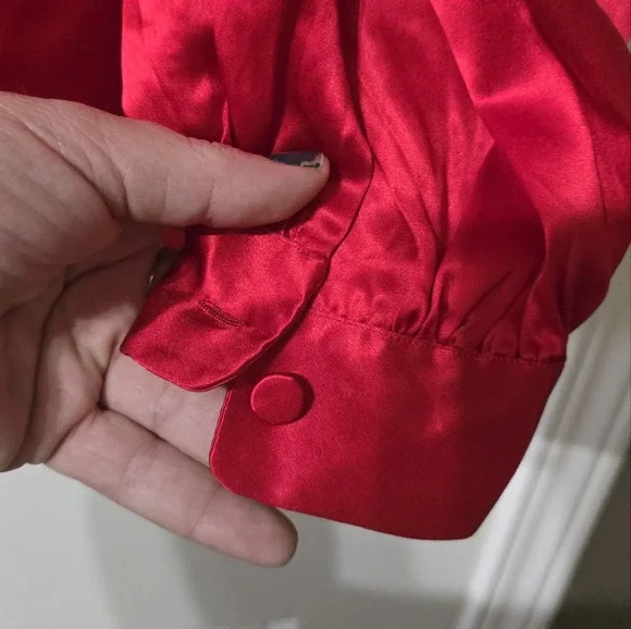 Vintage Pierre Cardin Pure Silk Blouse, Pleated Shoulders, Crochet Detail, EUC! - Picture 8 of 10